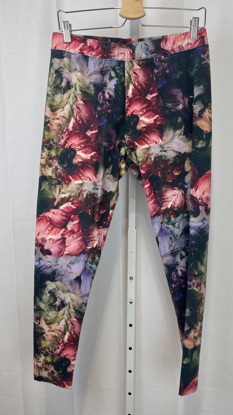 SOFT SURROUNDINGS Floral Print Leggings Pull On Skinny Stretch Cotton Multi M